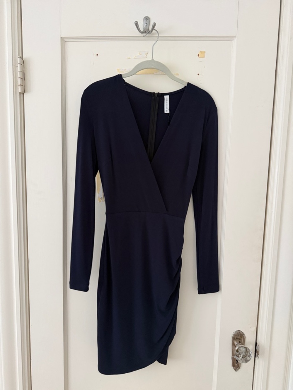 Bec & Bridge Deep Navy Long-Sleeve Faux Wrap Dress
